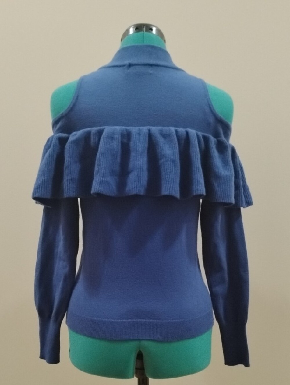 sofia by sofia vergara Blue Ruffle Cold-Shoulder Sweater - Picture 3 of 4